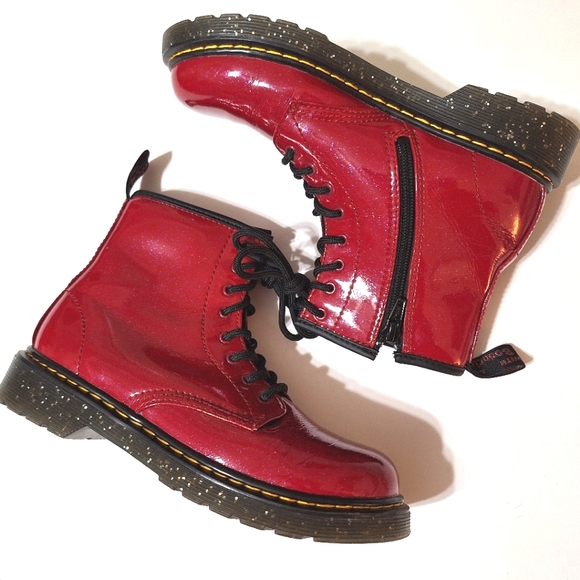 Dr. Martens 1460 Red Cosmic Glitter Boots - Picture 4 of 16